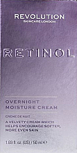 Odnawiający krem do twarzy na noc z bakuchiolem i CBD - Revolution Skincare Retinol Overnight Moisture Cream — Zdjęcie N1