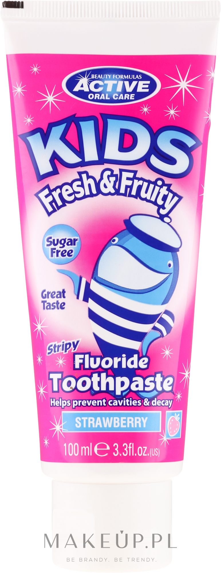 Pasta do zębów dla dzieci bez cukru o smaku truskawki - Beauty Formulas Active Oral Care — Zdjęcie 100 ml