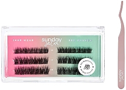 Kup Zestaw - Lola's Lashes Soft Wisp Pre-Glued Lashes Set (eyelashes/42pcs + applicator/1pcs)