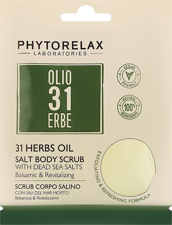 Relaksujący peeling solny do ciała - Phytorelax Laboratories 31 Herbs Oil Salt Body Scrub — Zdjęcie N3