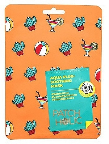 Kojąca maseczka do twarzy w płachcie - Patch Holic Aqua Plus+ Soothing Mask — Zdjęcie N1