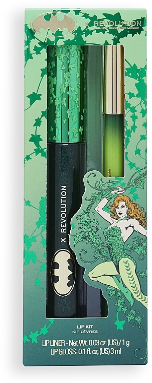	Zestaw - Makeup Revolution X DC Lucky Kiss Poison Ivy Lip Kit (lip/gloss/3 ml + lip/liner/1 g) — Zdjęcie N1