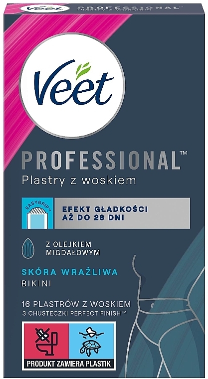 Plastry z woskiem do depilacji strefy bikini o zapachu bławatka - Veet Easy-Gel