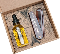 Kup PRZECENA! Zestaw do makijażu - Captain Fawcett Beard Oil & Foldable Beard Comb Gift Set (beard/oil/50ml + comm/1pcs) *