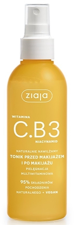 Tonik przed makijażem i po makijażu - Ziaja Vitamin C.B3 Niacinamide — Zdjęcie N1