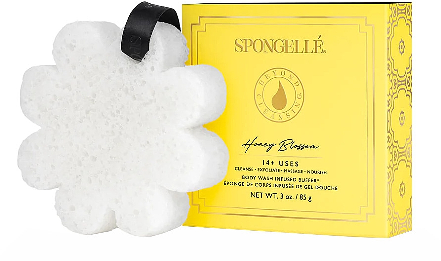Piankowa gąbka pod prysznic wielokrotnego użytku - Spongelle Honey Blossom Boxed Flower Body Wash Infused Buffer — Zdjęcie N1