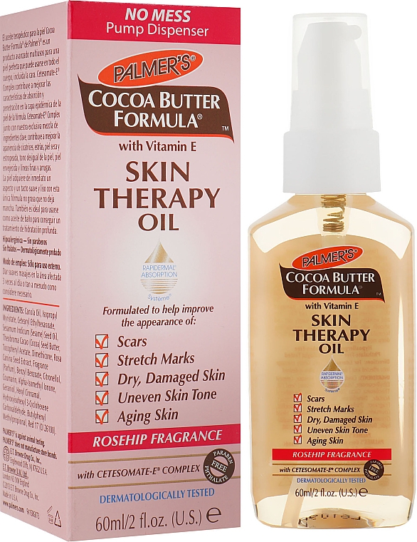 Olejek z dzikiej róży do pielęgnacji skóry twarzy i ciała - Palmer's Cocoa Butter Skin Therapy Oil Rosehip — Zdjęcie N4