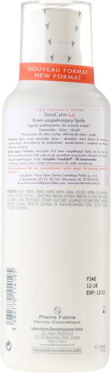 Krem do twarzy i ciała do skóry suchej - Avène XeraCalm A.D Lipid-replenishing Cream — Zdjęcie N4