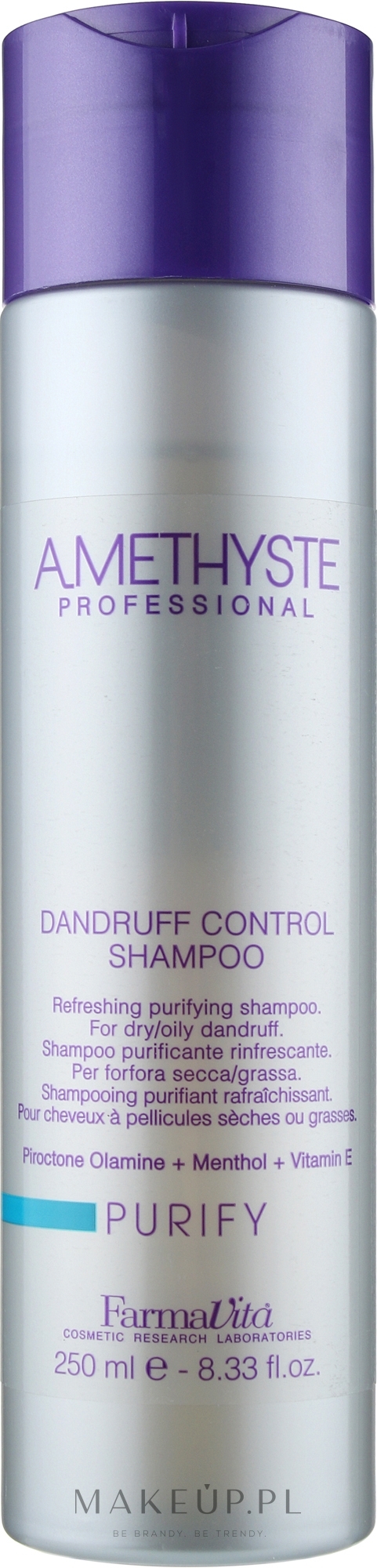 Szampon przeciwłupieżowy do włosów - Farmavita Amethyste Purify Dandruff Control Shampoo — Zdjęcie 250 ml