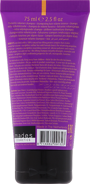 Szampon zwiększający objętość włosów - Mades Cosmetics Wonder Volume Luxurious Lifting Shampoo — Zdjęcie N2