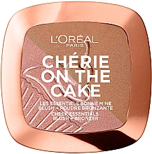 Róż i bronzer 2 w 1 do twarzy - L'Oreal Paris Chérie On The Cake Blush & Bronzer — Zdjęcie N1