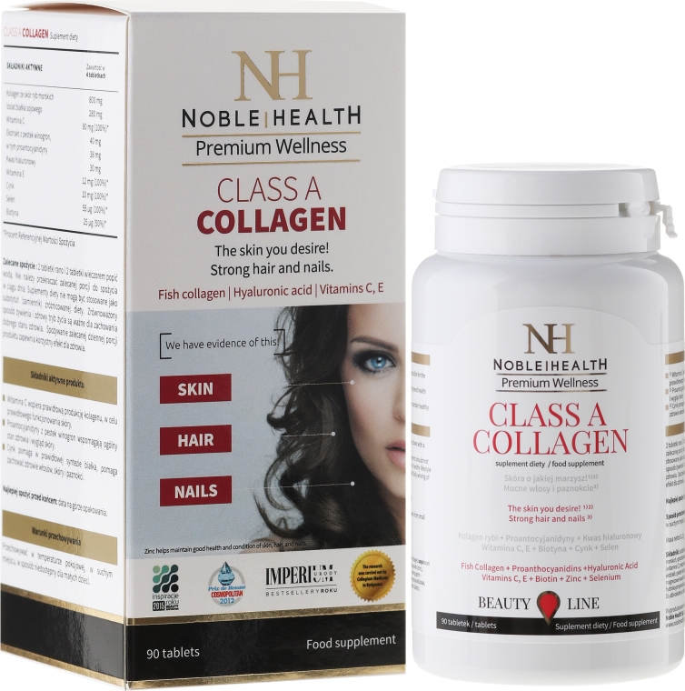 Suplement diety dla skóry, włosów i paznokci - Noble Health Kolagen Class A