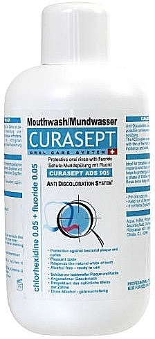 Płyn do płukania ust 0,05% chlorheksydyny - Curaprox Curasept + Fluor 0.05 — Zdjęcie N1