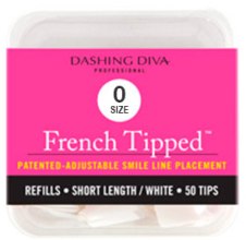 Krótkie tipsy French - Dashing Diva French Tipped Short White 50 Tips (Size 0) — Zdjęcie N1