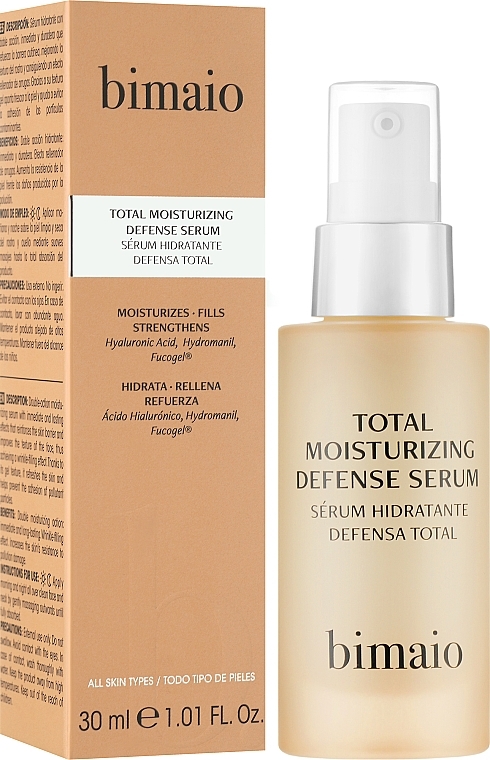 WYPRZEDAŻ Nawilżające serum ochronne do twarzy - Bimaio Total Moisturizing Defense Serum * — Zdjęcie N2