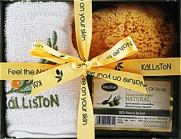 Zestaw - Kalliston Natural (soap/100g + sponge + towel) — Zdjęcie N1