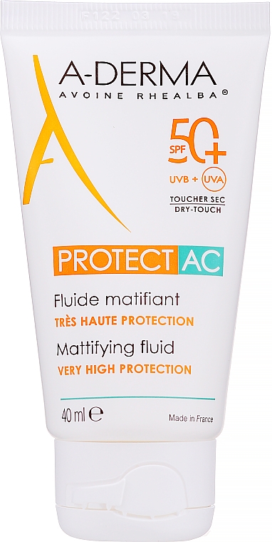 Przeciwsłoneczny fluid matujący SPF 50 - A-Derma Protect AC Mattifying Fluid