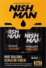 Kup Zestaw kosmetyków do zagęszczenia włosów dla mężczyzn - Nishman Hair Building Keratin Fiber (powder/21g + mist/100ml)