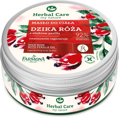 Intensywnie regenerujące masło do ciała Dzika róża z olejem perilla - Farmona Herbal Care — Zdjęcie N1