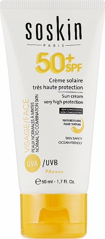 Przeciwsłoneczny fluid do twarzy SPF 50+ - Soskin Sun Cream Very High Protection SPF50+ — Zdjęcie N2