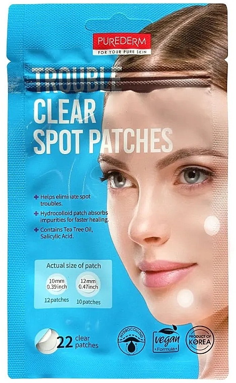 Płatki punktowe do twarzy przeciw wypryskom - Purederm Trouble Clear Spot Patch — Zdjęcie N1