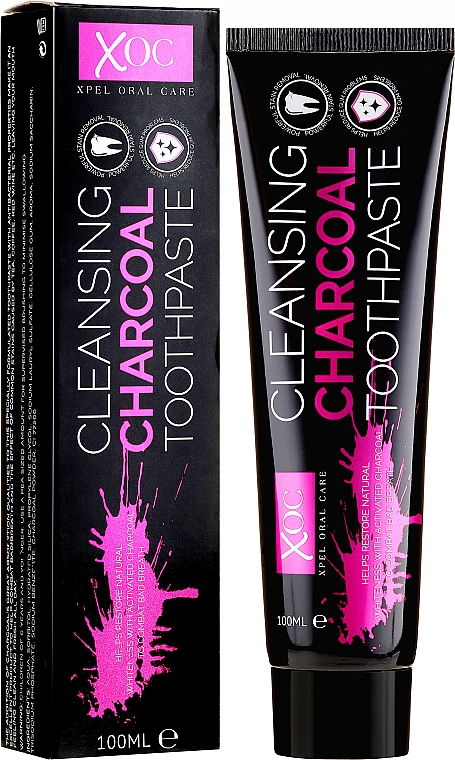 Pasta do zębów z węglem - Xpel Marketing Ltd Oral Care XOC Cleansing Charcoal Toothpaste — Zdjęcie N1