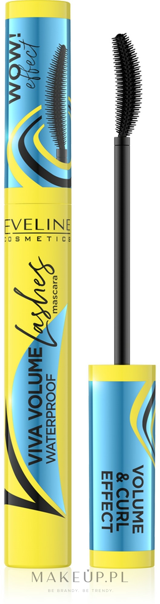 Wodoodporny tusz pogrubiający i podkręcający - Eveline Cosmetics Viva Volume Lashes — Zdjęcie Black