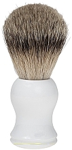 Kup Pędzel do golenia z włosiem z borsuka, plastikowy, biały - Golddachs Finest Badger Plastic White