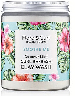 Odświeżająca glinka do oczyszczania włosów - Flora & Curl Soothe Me Coconut Mint Curl Refresh Clay Wash — Zdjęcie N1