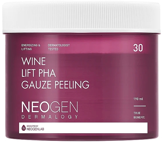 Płatki peelingujące z ekstraktem z czerwonego wina - Neogen Dermalogy Bio-Peel Gauze Peeling Wine — Zdjęcie N1