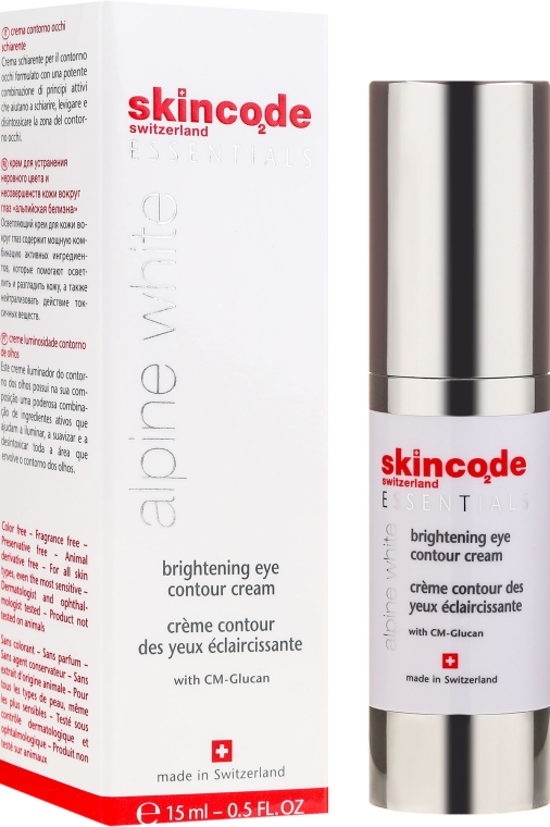 Krem rozjaśniający do konturu oczu - Skincode Essentials Alpine White Brightening Eye Contour Cream — Zdjęcie N1