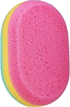 Gąbka kąpielowa owalna 30468, różowo-żółto-zielona - Top Choice — Zdjęcie N1