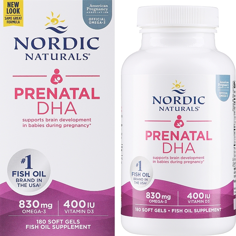 Suplement diety dla kobiet w ciąży bez dodatków, DHA - Nordic Naturals Prenatal DHA — Zdjęcie N2