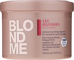 Odżywcza maska do włosów - Schwarzkopf Professional BlondMe All Blondes Rich Mask — Zdjęcie N3