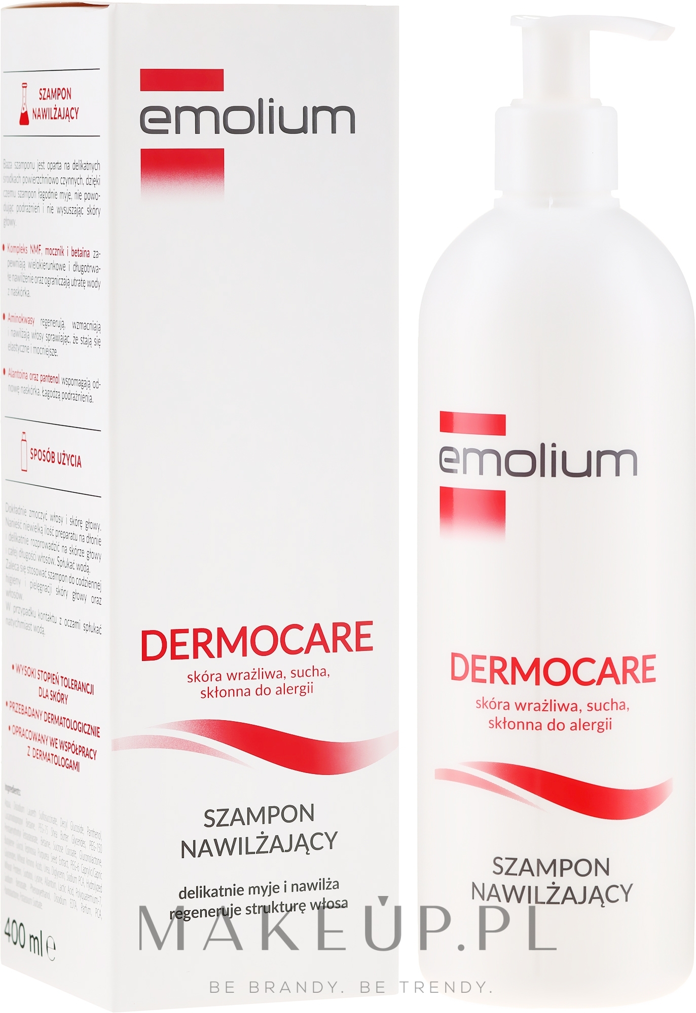 Nawilżający szampon do włosów do skóry wrażliwej, suchej i skłonnej do alergii - Emolium Dermocare — Zdjęcie 200 ml