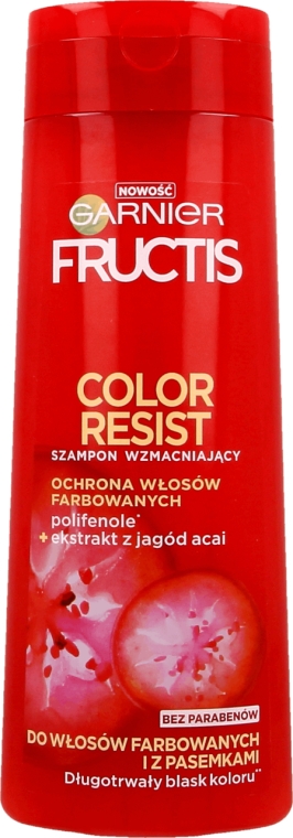 Szampon wzmacniający do włosów farbowanych i z pasemkami - Garnier Fructis Color Resist