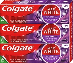 Kup Zestaw - Colgate Max White Purple Reveal Toothpaste Set (toothpaste/3x75ml)