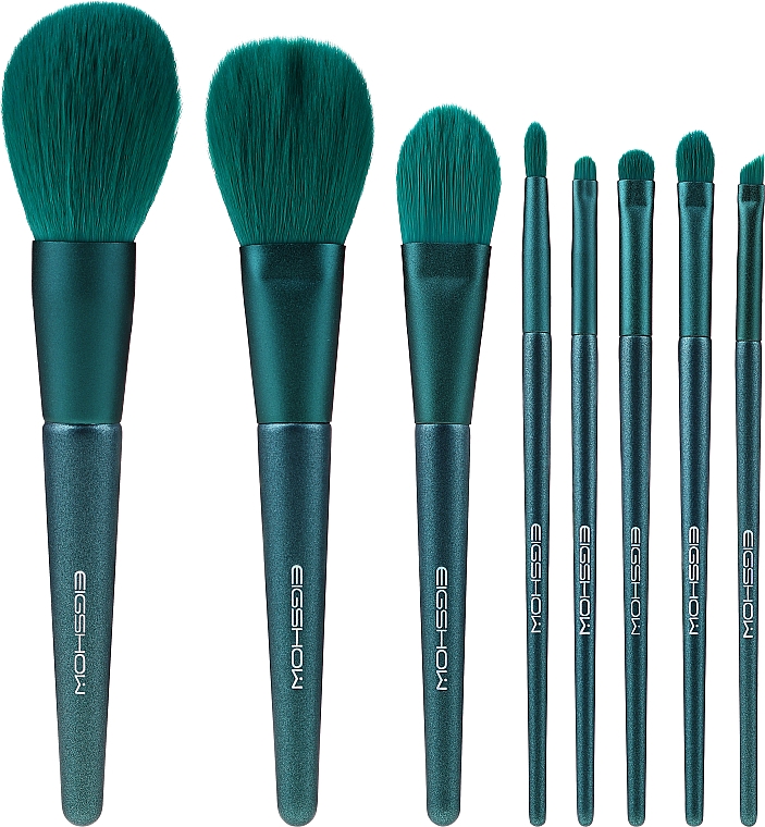 Zestaw pędzli do makijażu, 8 szt. - Eigshow Beauty Jade Green Brush Kit With Bag — Zdjęcie N1