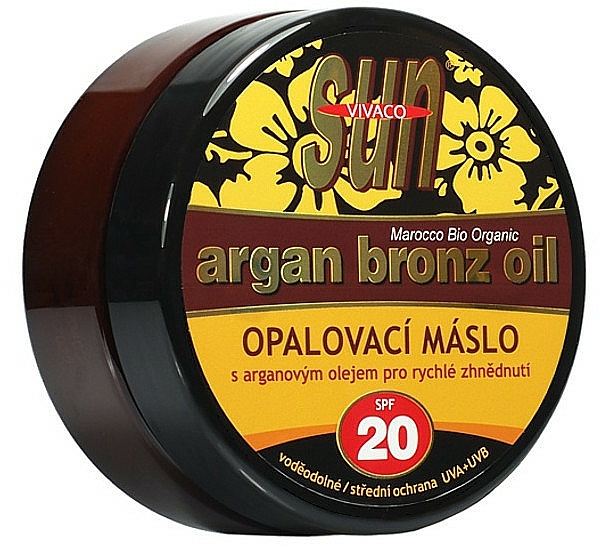 Brązujące masło do opalania olejem arganowym - Vivaco Sun Argan Bronze Oil Tanning Butter SPF 20 — Zdjęcie N1