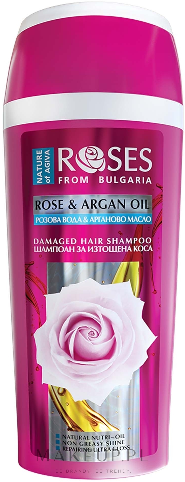Szampon do włosów zniszczonych Woda różana i olej arganowy - Nature of Agiva Roses Rose & Argan Oil Damaged Hair Shampoo — Zdjęcie 250 ml
