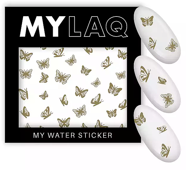 Naklejki na paznokcie, My Gold Butterfly Sticker - MylaQ My Water Sticker  — Zdjęcie N1