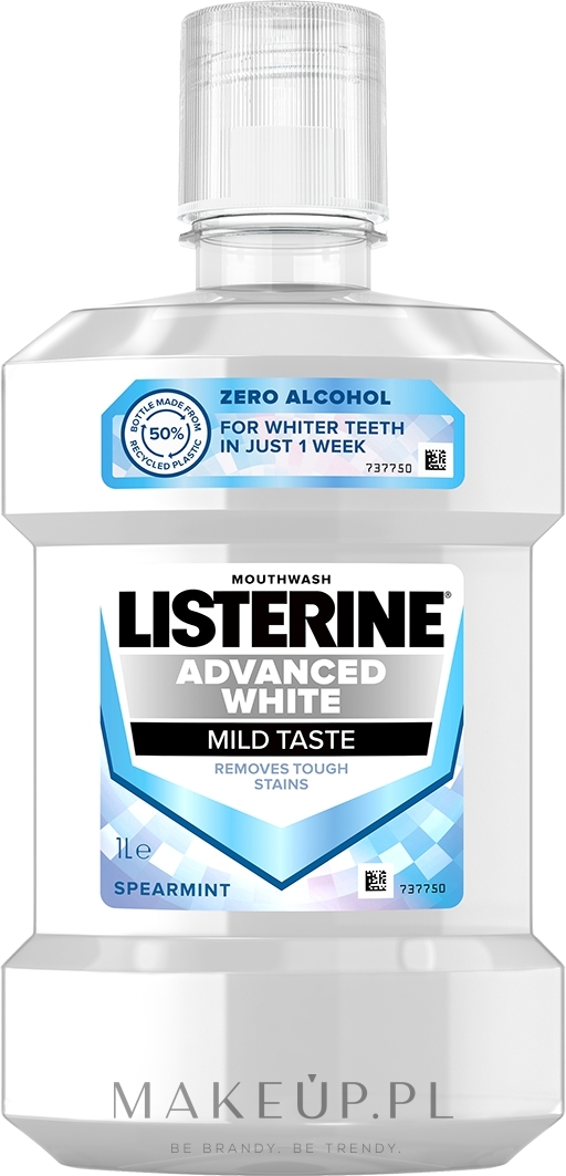 Płyn do płukania jamy ustnej wybielający zęby - Listerine Advance White Mild Taste Mouthwash — Zdjęcie 1000 ml