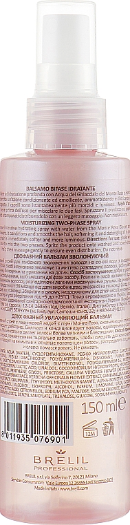 Nawilżający dwufazowy spray do włosów suchych - Brelil Bio Treatment Hydra Moisturizing Two-Phase Spray For Dry Hair — Zdjęcie N2