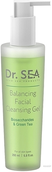 Równoważący żel do twarzy z kompleksem biosacharydów i zieloną herbatą - Dr. Sea Balancing Facial Cleansing Gel — Zdjęcie N1