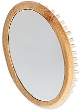 Owalna drewniana szczotka do włosów z lusterkiem - Himalaya dal 1989 Mood Hairbrush + Pocket Mirror — Zdjęcie N2
