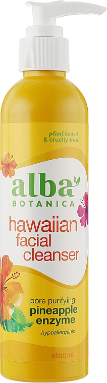 Naturalny hawajski płyn do mycia twarzy Oczyszczające enzymy ananasa - Alba Botanica Natural Hawaiian Facial Cleanser Pore Purifying Pineapple Enzyme