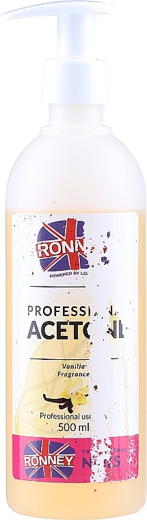 PRZECENA! Acetonowy zmywacz do paznokci Wanilia - Ronney Professional Acetone Vanilia * — Zdjęcie N1