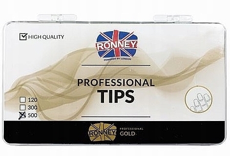 Tipsy do paznokci, francuskie, białe, 500 sztuk - Ronney Professional Tips French — Zdjęcie N1