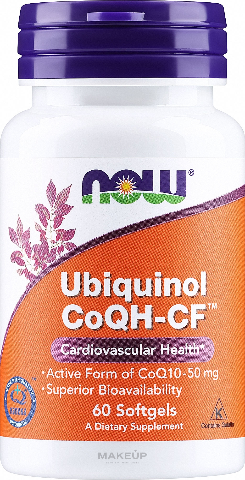 Kapsułki Ubichinol - Now Foods Ubiquinol CoQH-CF Softgels — Zdjęcie 60 szt.