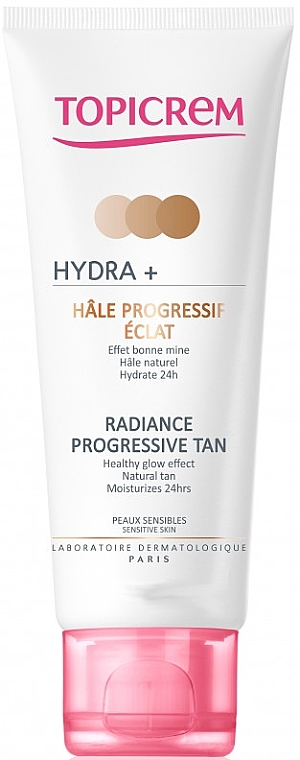 Rozświetlający krem tonujący do twarzy - Topicrem Hydra+ Radiance Progressive Tan — Zdjęcie N1